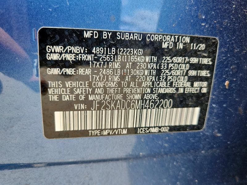 2021 SUBARU FORESTER 13