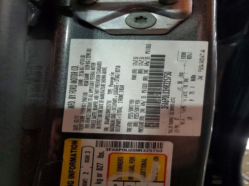 2017 FORD FUSION SE HYBRID 12