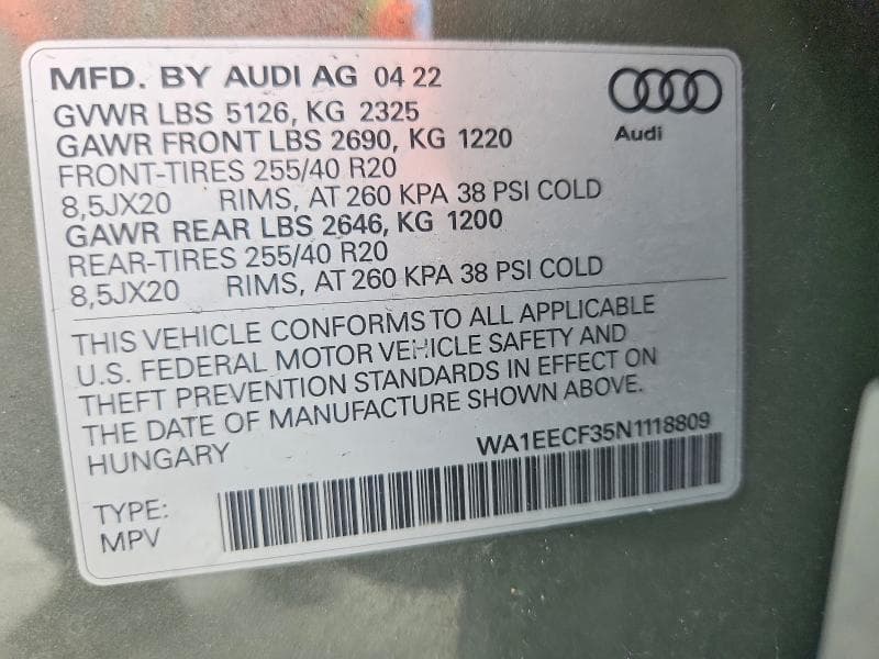 2022 AUDI Q3 PREMIUM PLUS S LINE 45 14