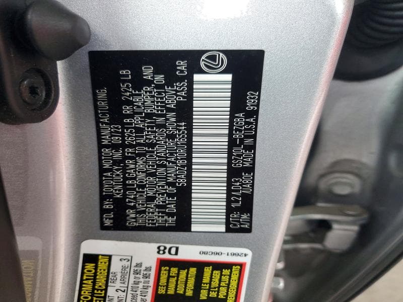 2024 LEXUS ES 350 BASE 12