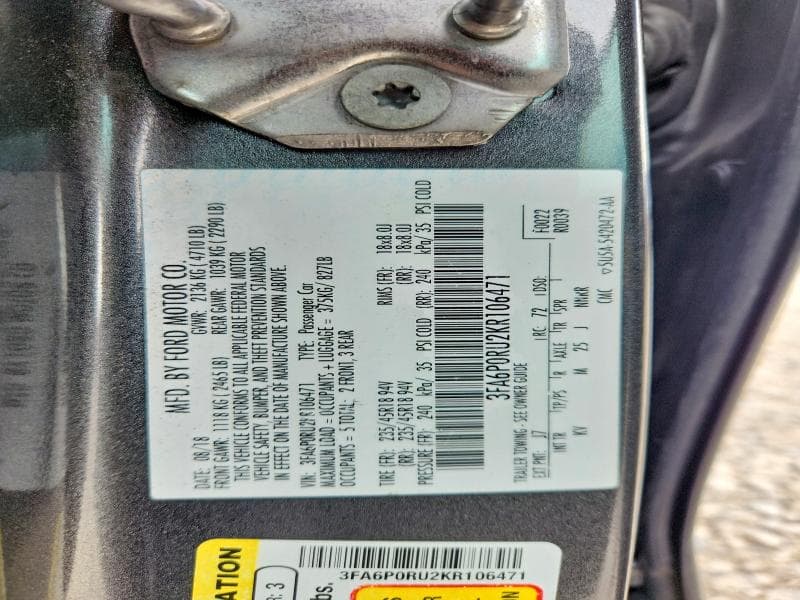 2019 FORD FUSION TITANIUM 12