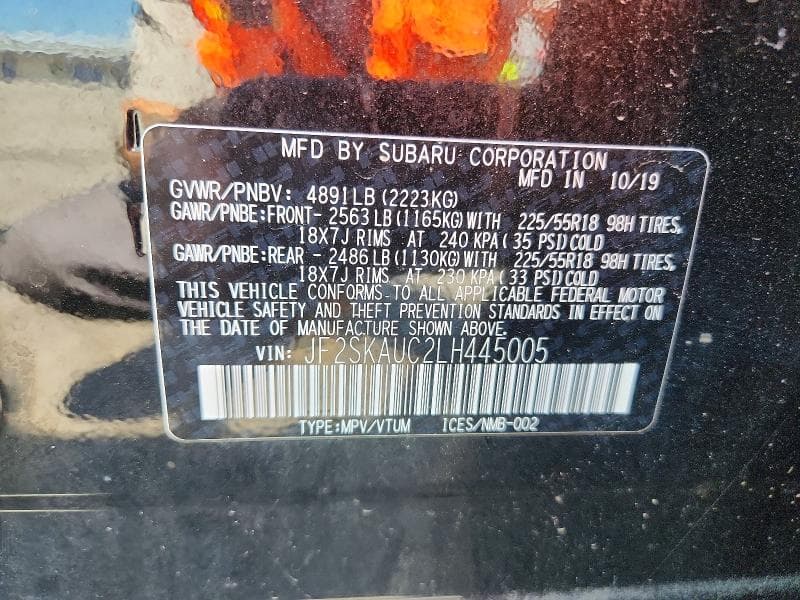 2020 SUBARU FORESTER LIMITED 13