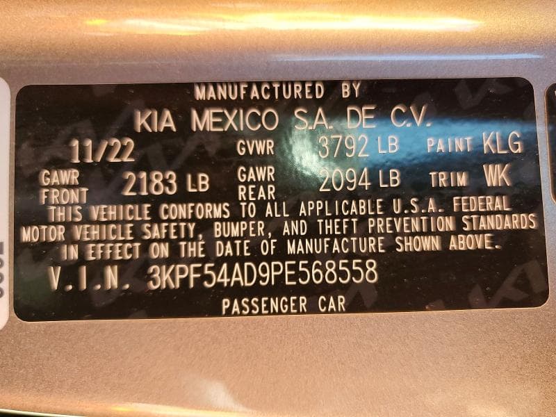 2023 KIA FORTE GT LINE 12
