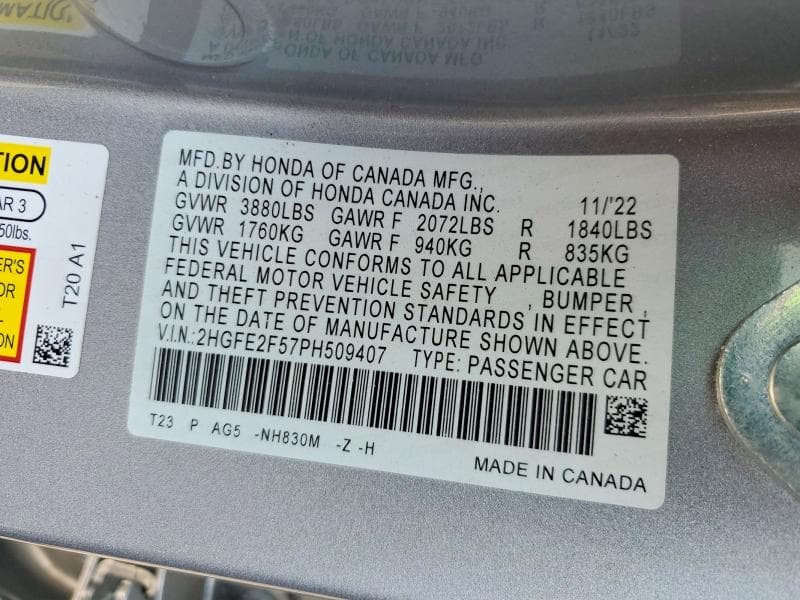 2023 HONDA CIVIC SPORT 12