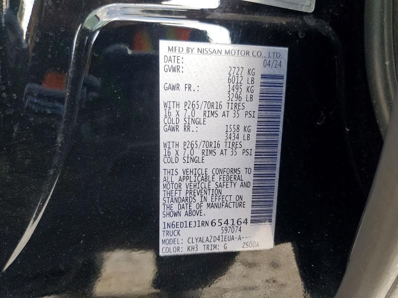 2024 NISSAN FRONTIER S 12