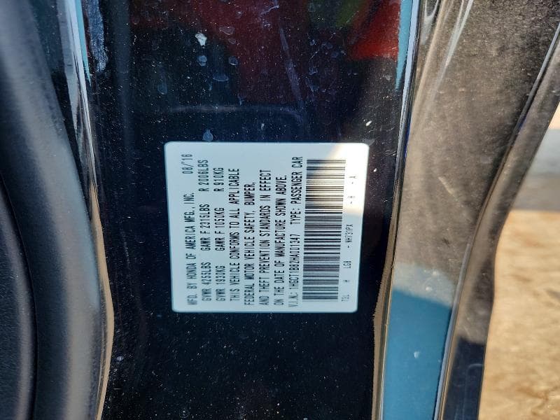2017 HONDA ACCORD EXL 12