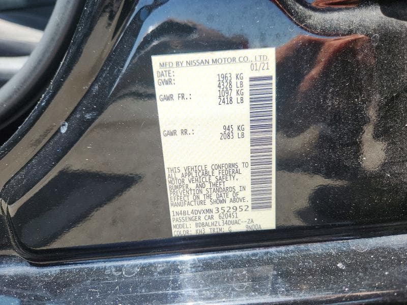 2021 NISSAN ALTIMA SV 12
