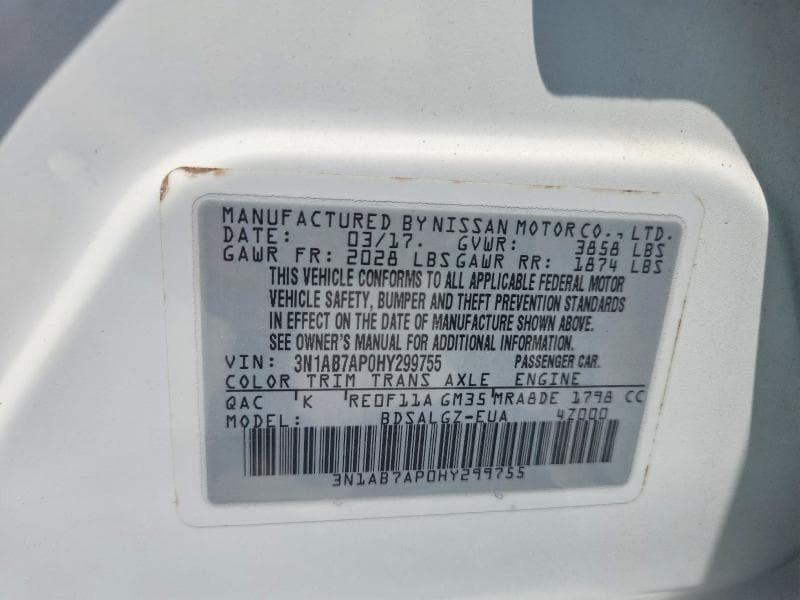 2017 NISSAN SENTRA SL 12