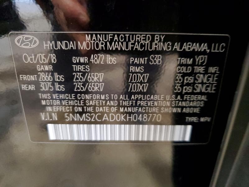2019 HYUNDAI SANTA FE SE 14