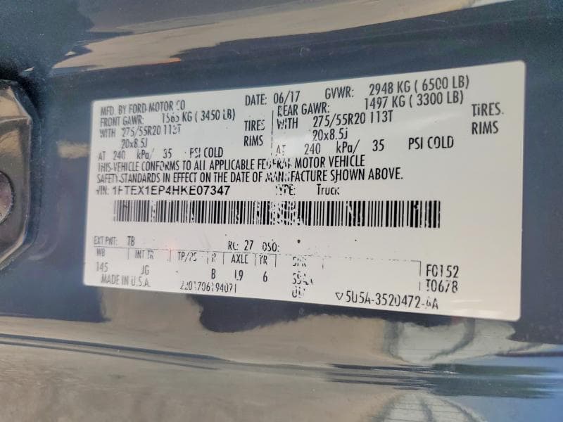 2017 FORD F150 SUPER CAB 12