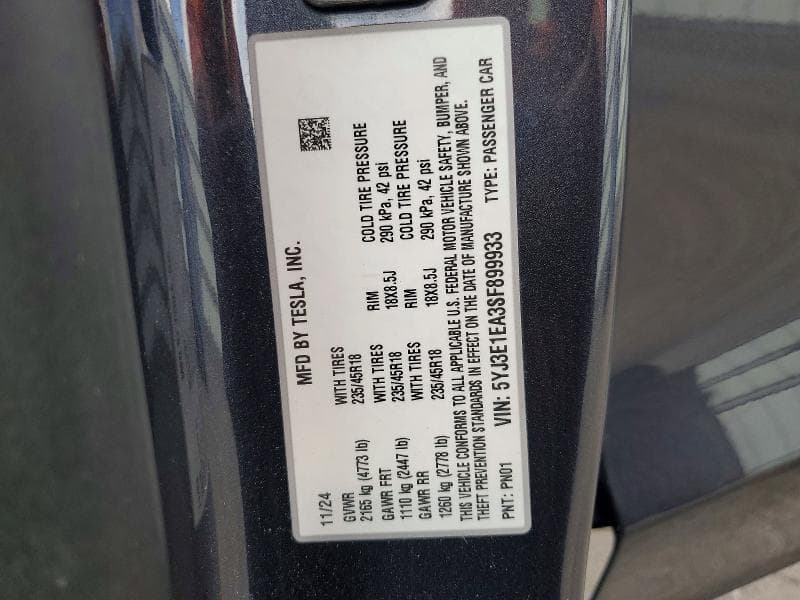 2025 TESLA MODEL 3 13
