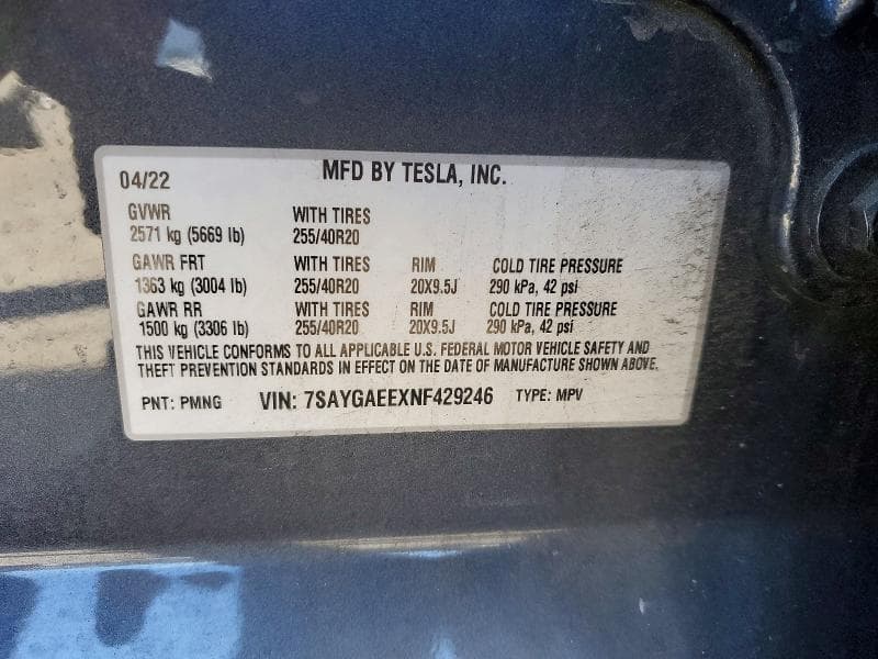 2022 TESLA MODEL Y 13