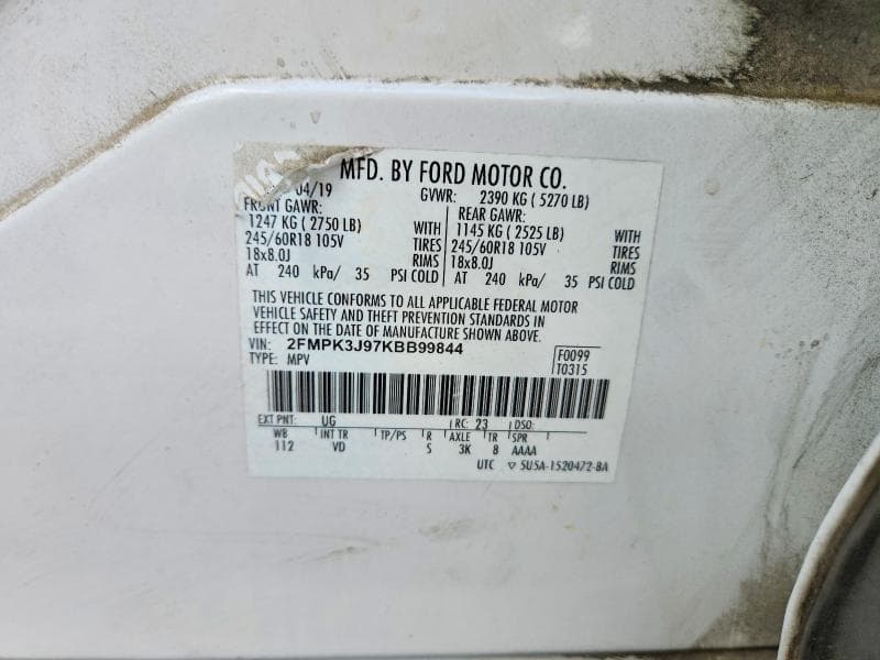 2019 FORD EDGE SEL 12