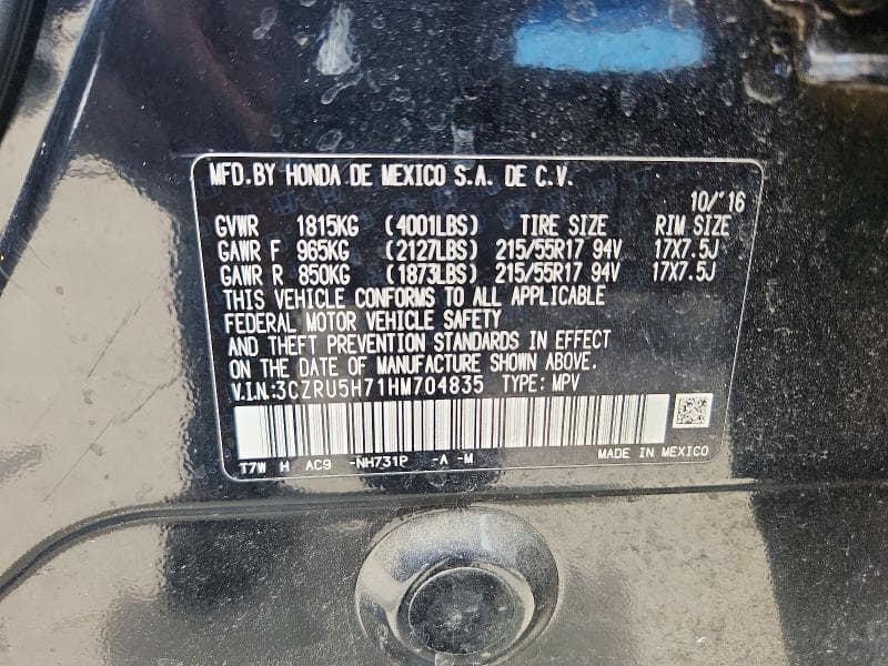 2017 HONDA HR-V EXL 13
