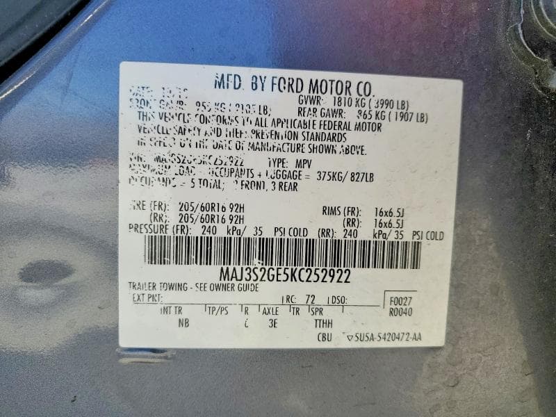 2019 FORD ECOSPORT SE 12