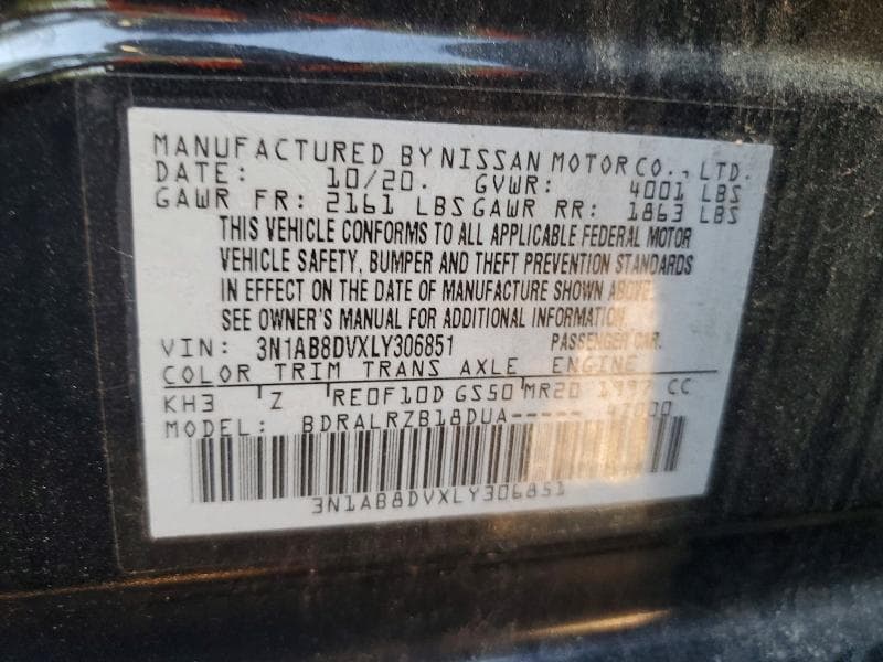 2020 NISSAN SENTRA SR 12