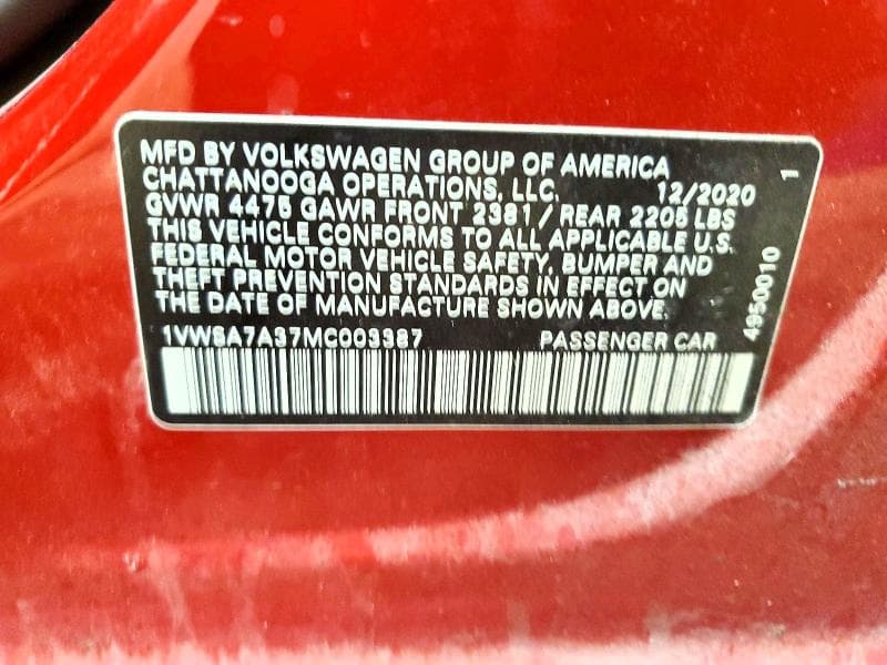 2021 VOLKSWAGEN PASSAT SE 12