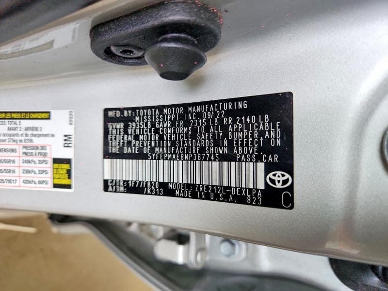 2022 TOYOTA COROLLA LE 13