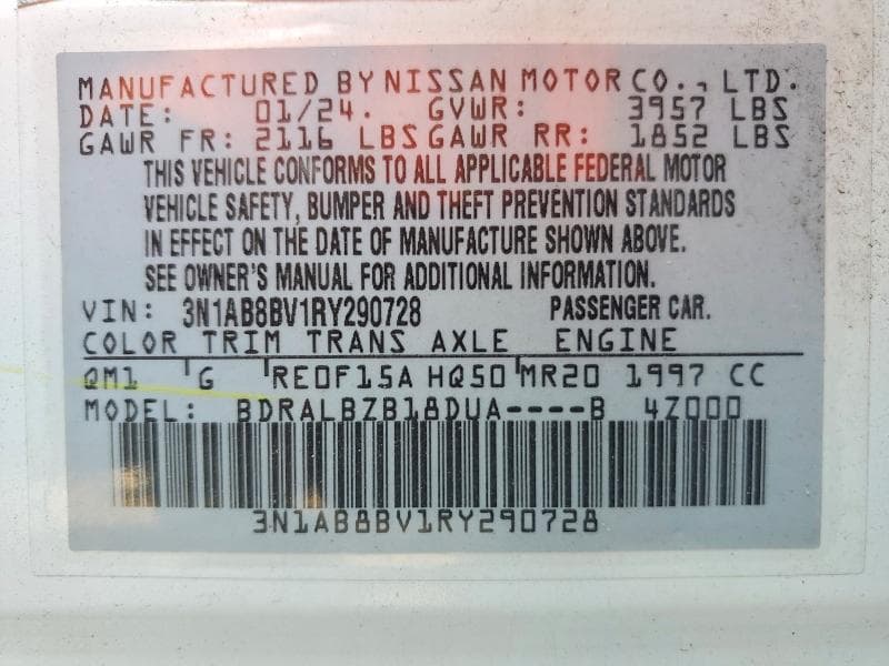 2024 NISSAN SENTRA S 12