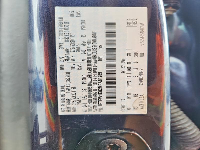 2021 FORD F150 SUPERCREW 12