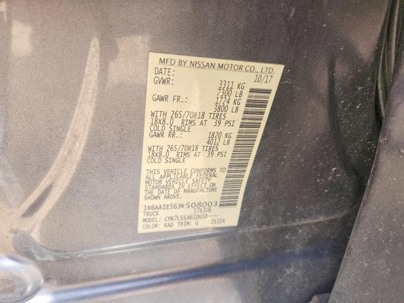 2018 NISSAN TITAN SV 12
