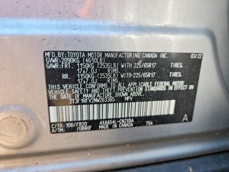 2022 TOYOTA RAV4 LE 14