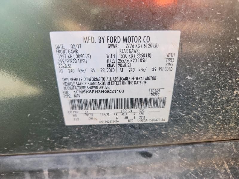 2017 FORD EXPLORER LIMITED 13