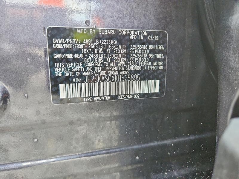 2019 SUBARU FORESTER LIMITED 13