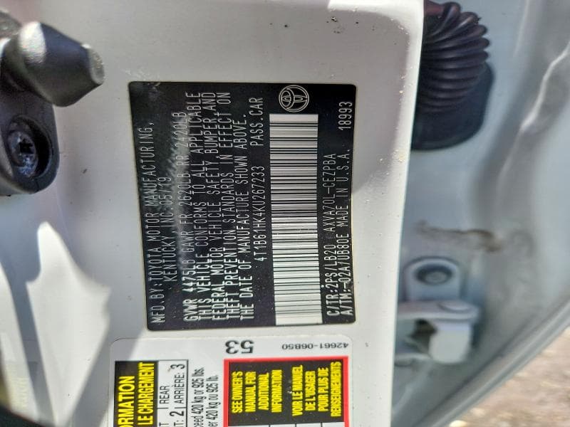 2019 TOYOTA CAMRY XSE 12