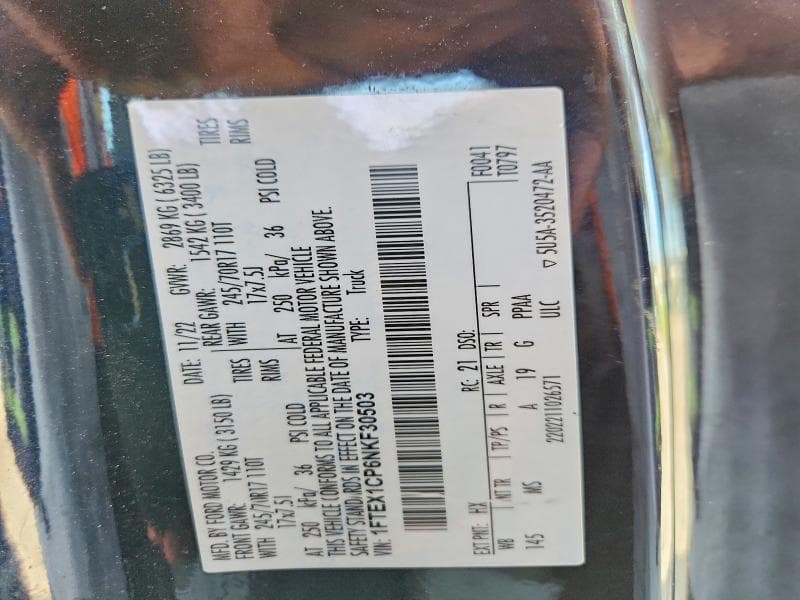 2022 FORD F150 SUPER CAB 12