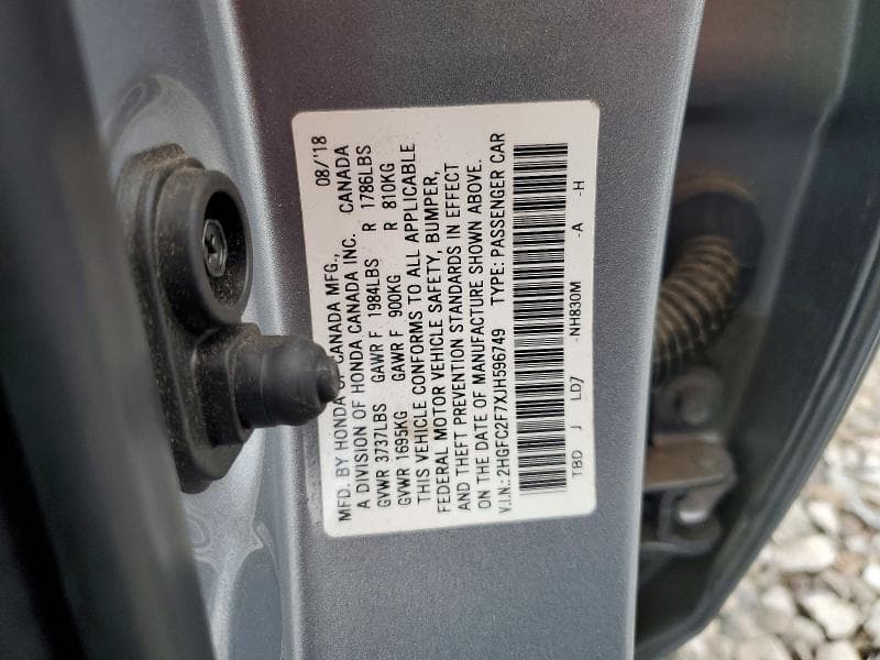 2018 HONDA CIVIC EX 13