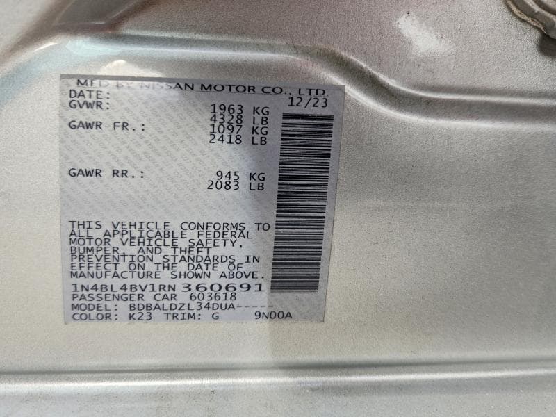 2024 NISSAN ALTIMA S 13