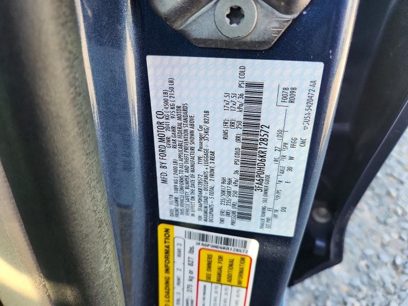2019 FORD FUSION SE 12