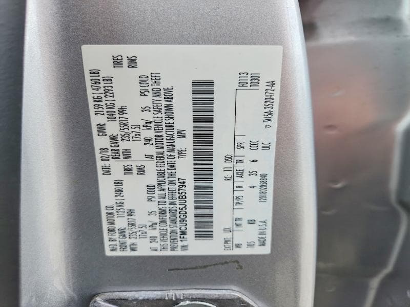 2018 FORD ESCAPE SE 13