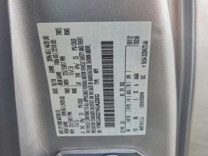 2019 FORD ESCAPE SE 13