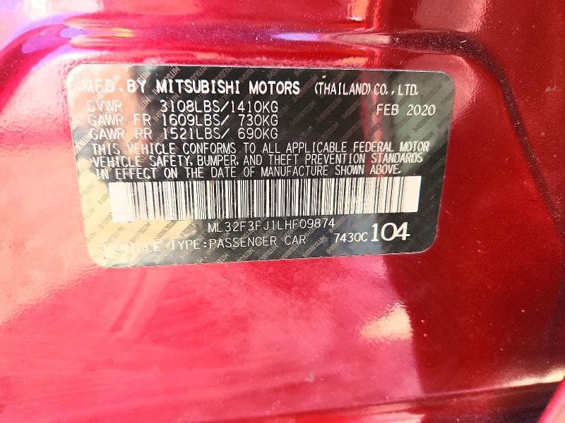 2020 MITSUBISHI MIRAGE G4 ES 13