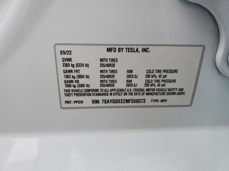 2022 TESLA MODEL Y 12