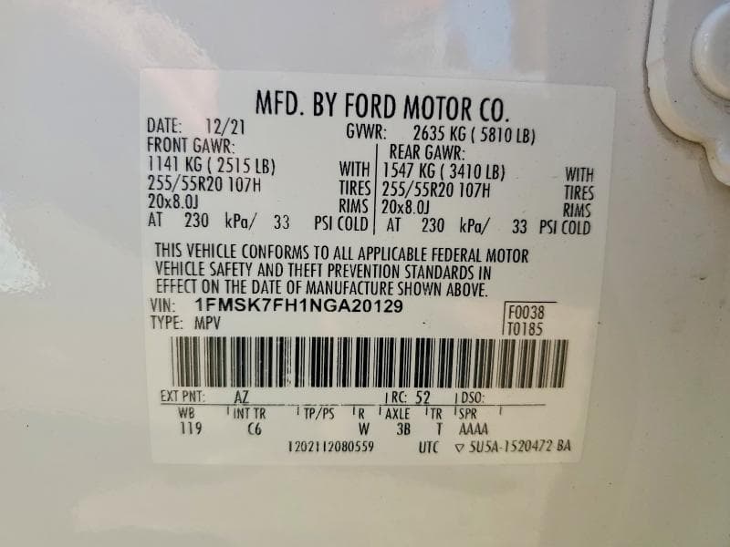 2022 FORD EXPLORER LIMITED 13