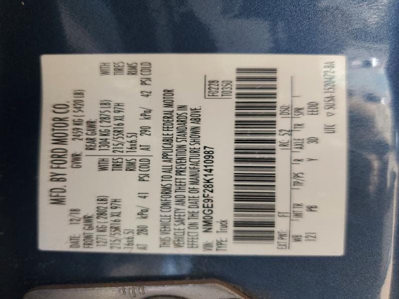 2019 FORD TRANSIT CONNECT XLT 13