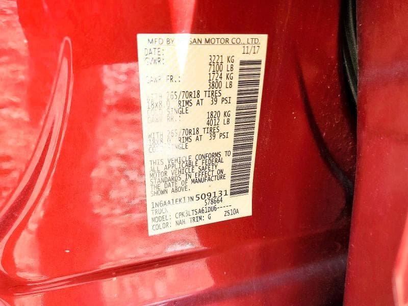 2018 NISSAN TITAN S 12