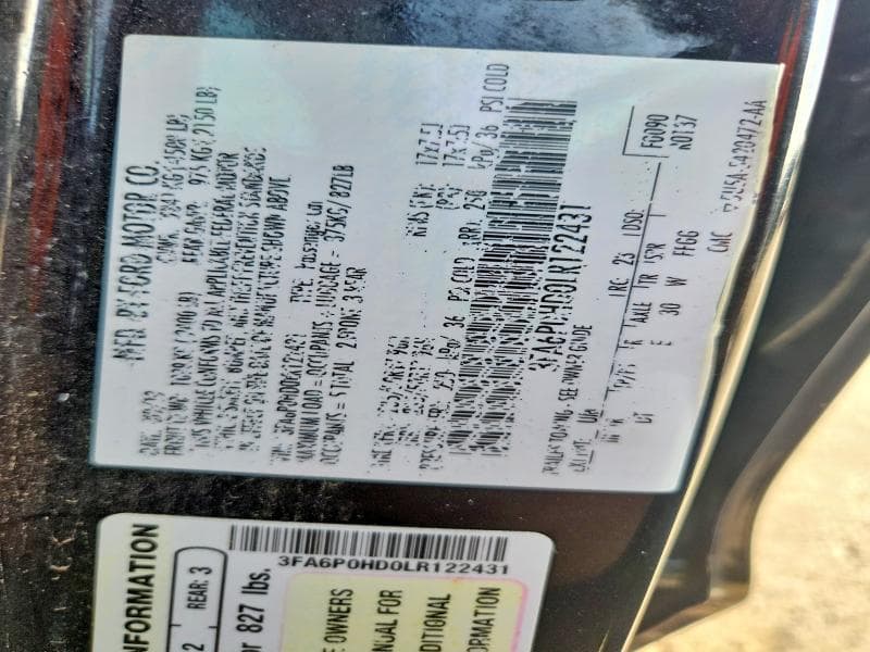 2020 FORD FUSION SE 12