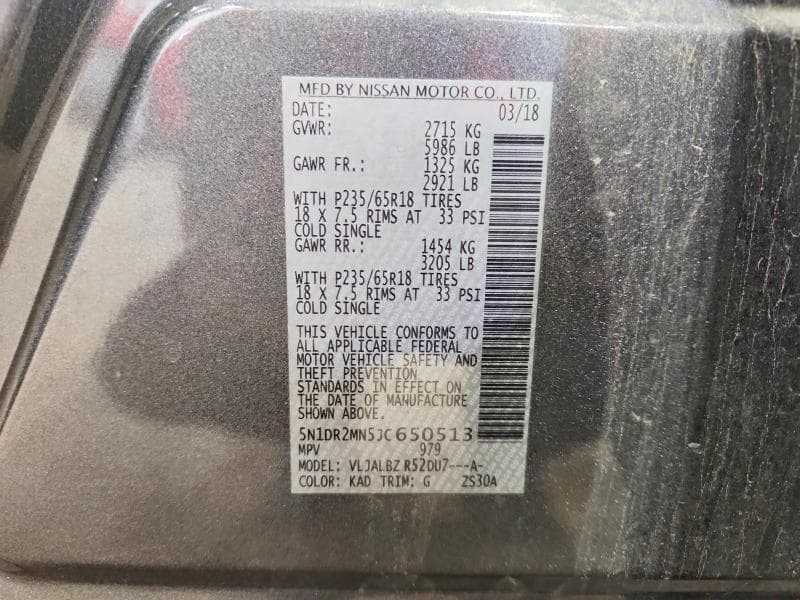 2018 NISSAN PATHFINDER 14