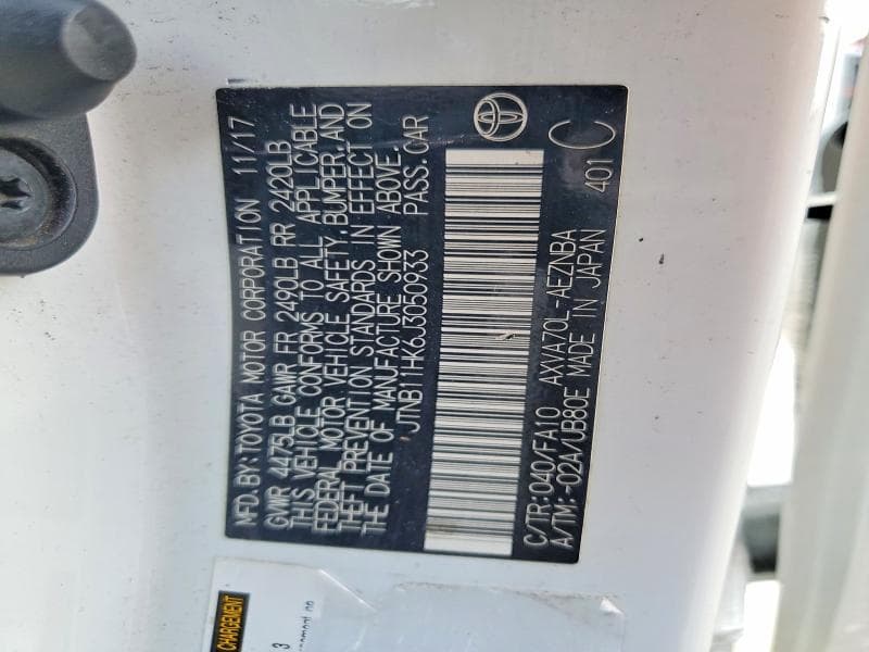 2018 TOYOTA CAMRY LE 13