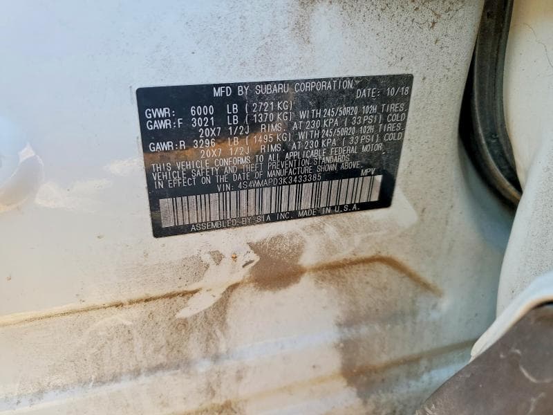 2019 SUBARU ASCENT LIMITED 13