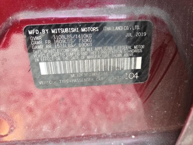 2019 MITSUBISHI MIRAGE G4 ES 12