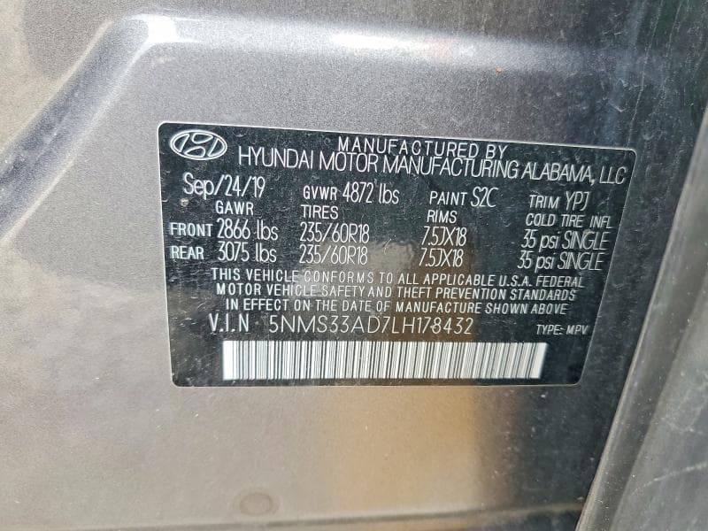 2020 HYUNDAI SANTA FE SEL 13