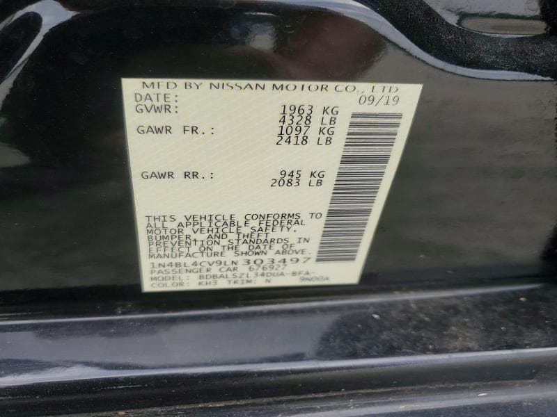 2020 NISSAN ALTIMA SR 12