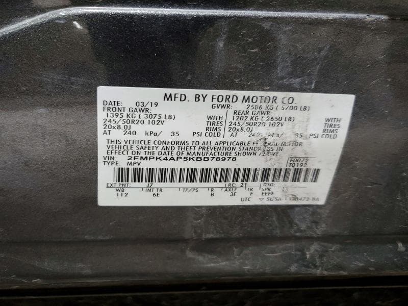 2019 FORD EDGE ST 14