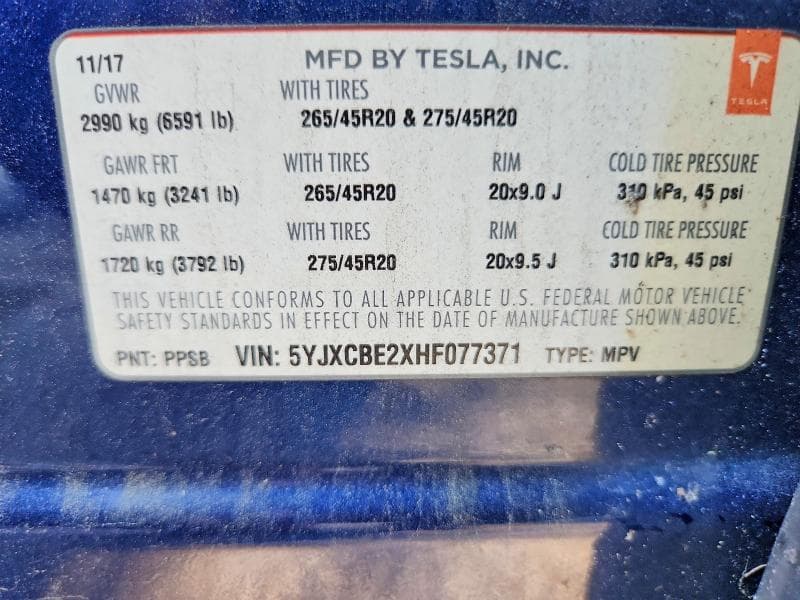 2017 TESLA MODEL X 13