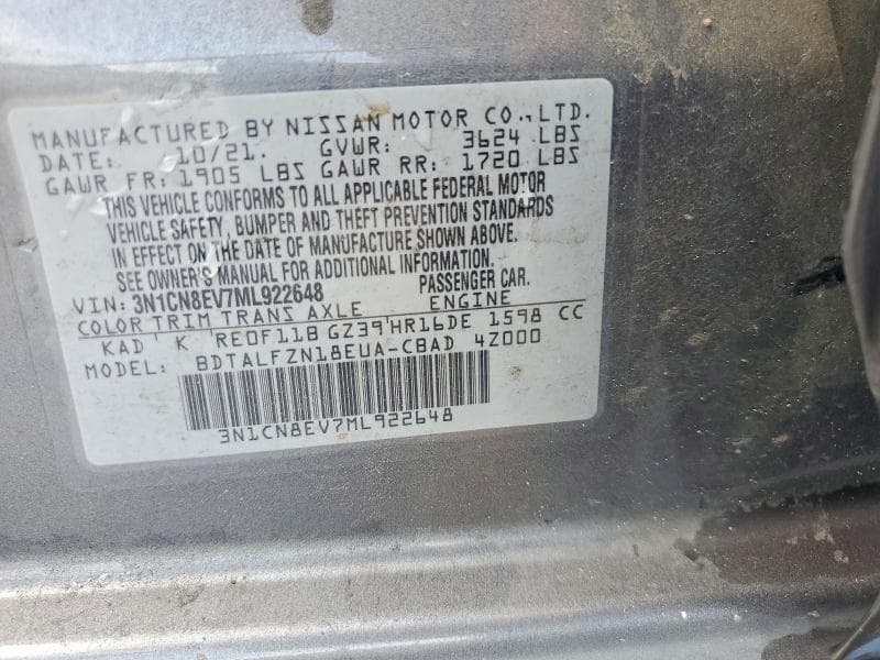 2021 NISSAN VERSA SV 12